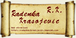 Radenka Krasojević vizit kartica